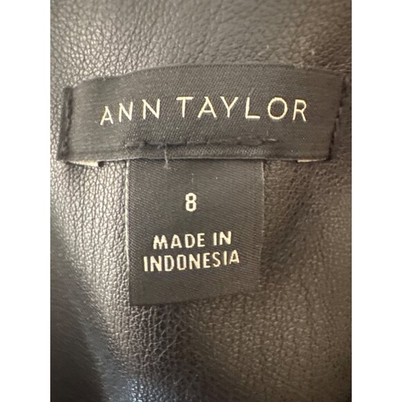 Ann Taylor Size 8  Faux Leather Dress Black - Picture 3 of 14
